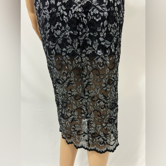 NBD Sold by Revolve  - Sitabella Dress Black lace with glistening silver… - Picture 9 of 11